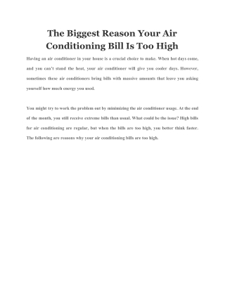 The Biggest Reason Your Air Conditioning Bill Is Too High