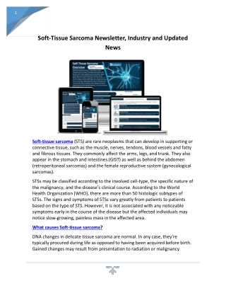 Soft-tissue sarcoma Newsletter, Industry and Updated News