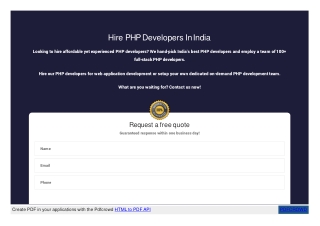 Hire PHP Developers India | Hiring Dedicated Full Stack PHP Programmers India