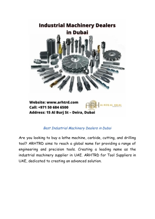 Best Industrial Machinery Dealers in Dubai