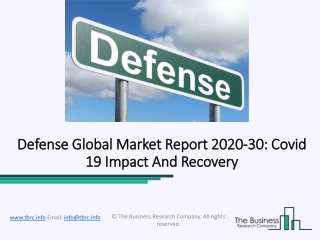 Defense Market Global Demand and Business Growth Opportunity 2020