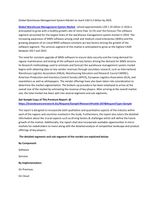 US Warehouse Management Systems Market Trends, Regulations and Competitive Landscape Outlook size COVID-19 2025