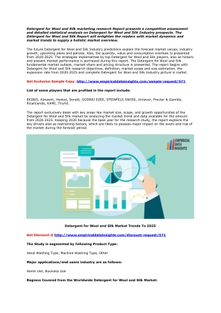 Detergent for Wool and Silk Market Strategy Analysis and Sourcing Strategy to (2020-2025)