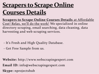 Scrapers to Scrape Online Courses Details