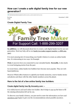 Create a safe and digital family tree