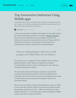 Top Automotive Industries Using Mobile apps