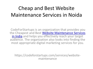 Cheap and Best Website Maintenance Services in Noida
