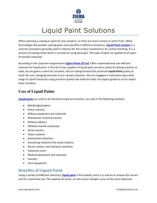 Liquid Paint Solutions