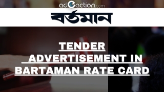 Publish Tender Advertisement in Bartaman Patrika rate card 2020-21 online Newspaper Ads Booking