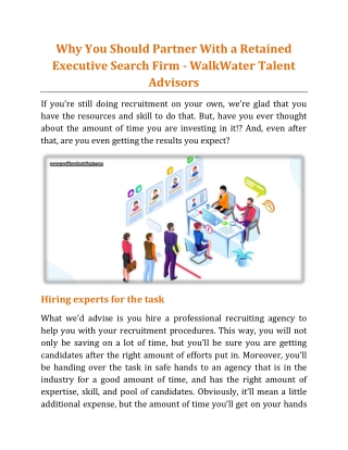 Why You Should Partner With a Retained Executive Search Firm - WalkWater Talent Advisors