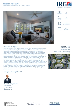 Buy MYSTIC RETREAT-412189 - IRG Cayman