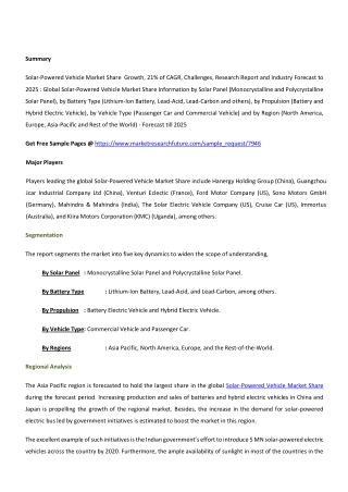 Solar-Powered Vehicle Market Share