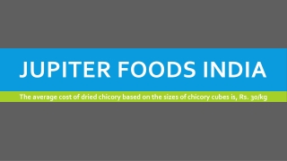 The average cost of dried chicory based on the sizes of chicory cubes is, Rs. 30/kg