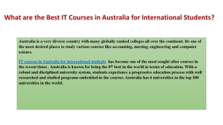 Which is the best course to study in Australia?