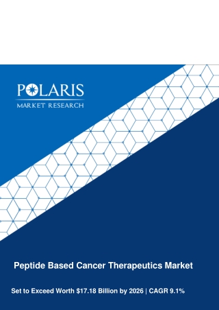 Peptide Based Cancer Therapeutics Market Size Worth $17.18 Billion By 2027 | CAGR: 9.1% |