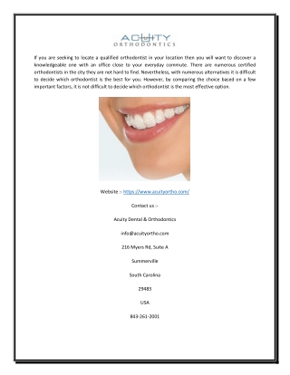 Orthodontist North Charleston SC | Acuityortho.com