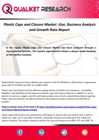 Plastic Caps and Closure Market Size, Share, Future and Forecast Report by 2027