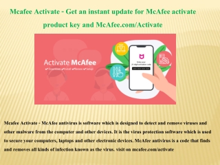 Mcafee Activate - Get an instant update for McAfee activate product key and McAfee.com/Activate