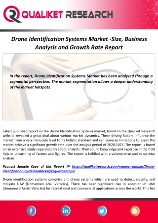 Drone Identification Systems Market Size and Analysis Report by 2027