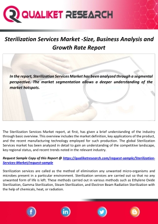 Sterilization Services Market Size, Latest Trends, and Forecast Report to 2027