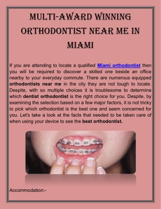 Multi-Award Winning Orthodontist Near Me In Miami