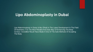Lipo Abdominoplasty in Dubai