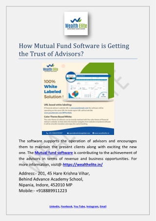 How Mutual Fund Software is Getting the Trust of Advisors?