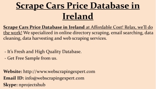 Scrape Cars Price Database in Ireland