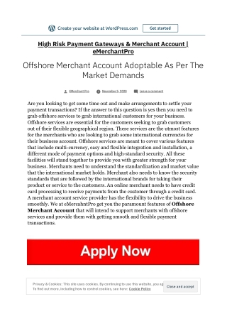 Offshore Merchant Account Adoptable As Per The Market Demands