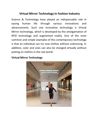 Virtual Mirror Technology in Fashion Industry