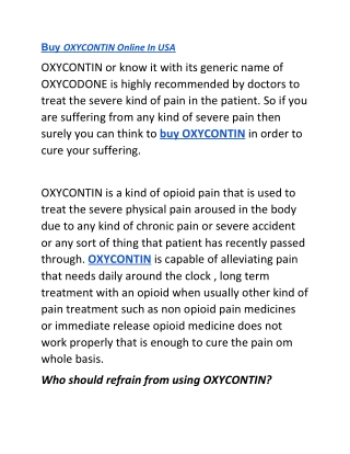 Buy OXYCONTIN Online In USA