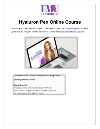 Hyaluron Pen Online Course