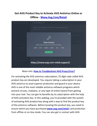 Get AVG Product Key to Activate AVG Antivirus Online or Offline - Www.Avg.Com/Retail