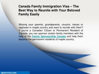 Canada Family Immigration Visa – The Best Way to Reunite with Your Beloved Family Easily