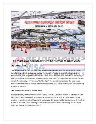 The most awaited Maastricht Christmas Market 2020 approaches