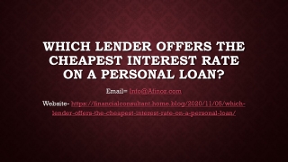 Which Lender Offers the Cheapest Interest Rate on a Personal Loan?