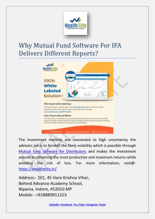 Why Mutual Fund Software For Distributors Examine Anticipated Revenues?