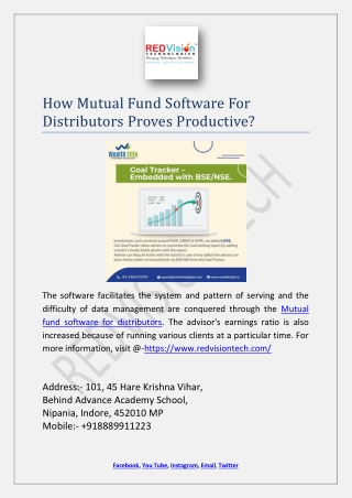 How Mutual Fund Software For Distributors Proves Productive?