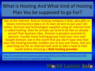 What is Hosting And What kind of Hosting Plan You be supposed to go For?