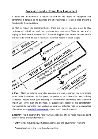 Process to conduct Fraud Risk Assessment