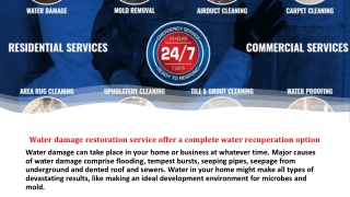 Water damage restoration service offer a complete water recuperation option