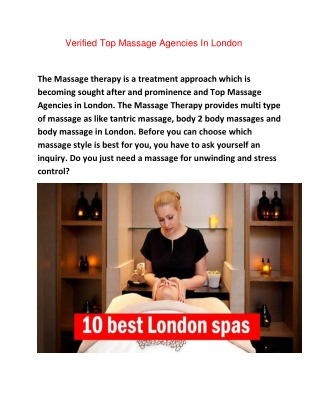 Verified Top Massage Agencies In London