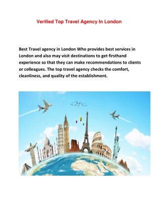 Verified Top Travel Agency In London