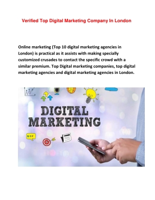 Verified Top Digital Marketing Company In London