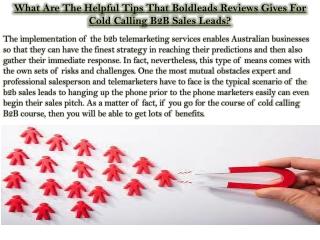 What Are The Helpful Tips That Boldleads Reviews Gives For Cold Calling B2B Sales Leads?