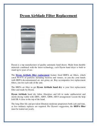 Dyson Airblade Filter Replacement