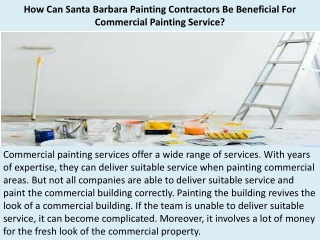 How Can Santa Barbara Painting Contractors Be Beneficial For Commercial Painting Service?