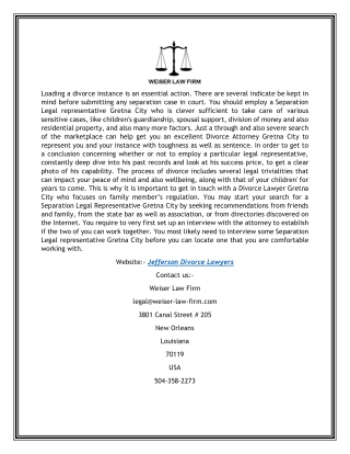 Jefferson Divorce Lawyers | Haroldweiser.com