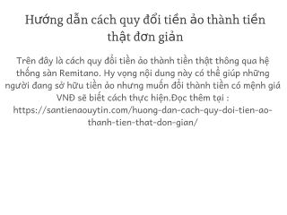 Hướng dẫn cách quy đổi tiền ảo thành tiền thật đơn giản