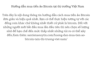 Hướng dẫn mua tiền ảo Bitcoin tại thị trường Việt Nam